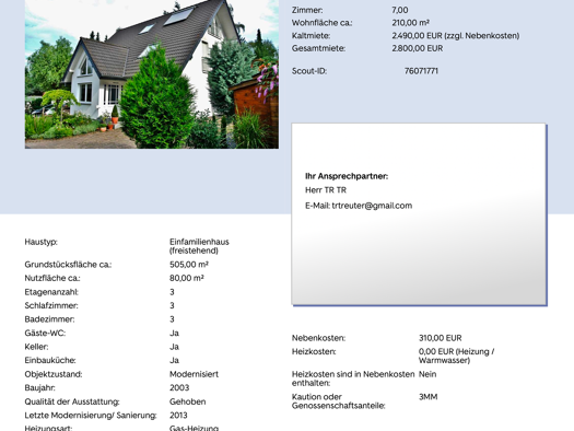 Einfamilienhaus zur Miete 2.490 € 7 Zimmer 210 m² 500 m² Grundstück frei ab 01.07.2026 Donrath Lohmar 53797