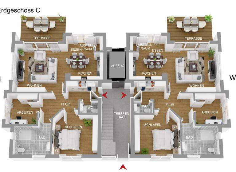 Wohnung zum Kauf - Neubau 356.000 € 3 Zimmer 79,2 m²<br/>Wohnfläche Stadt Ibbenbüren 49477
