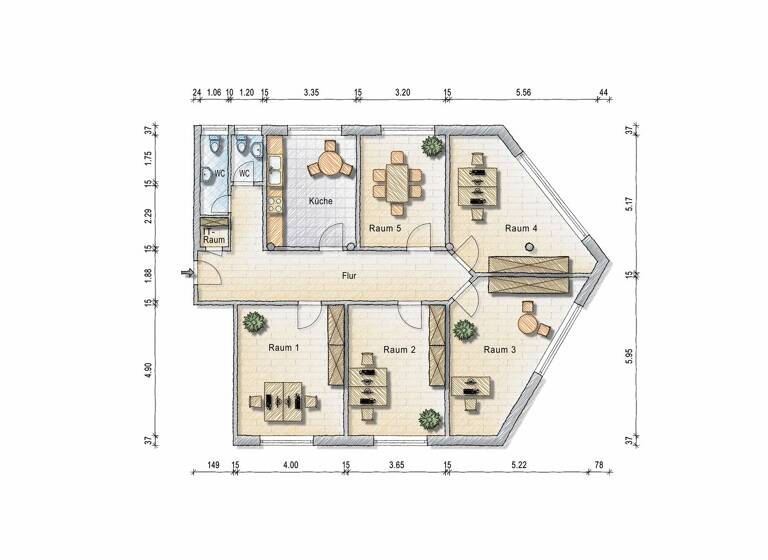 Bürofläche zur Miete - Erstbezug 1.596 € 152 m² Bürofläche Niederense 59469