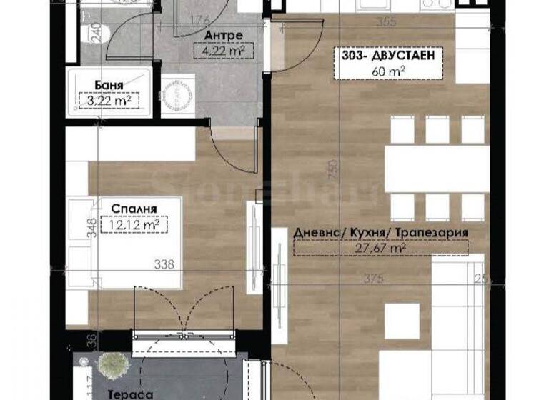 Studio zum Kauf 196.127 € 2 Zimmer 75,9 m² Sofia