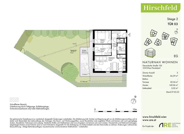 Wohnung zum Kauf - Erstbezug 460.000 € 3 Zimmer 66,2 m² EG Wien 1210