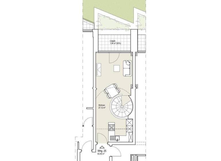Maisonette zum Kauf provisionsfrei 327.000 € 2 Zimmer 64 m² EG Kumpfmühl-Ziegetsdorf-Neuprüll Regensburg 93051