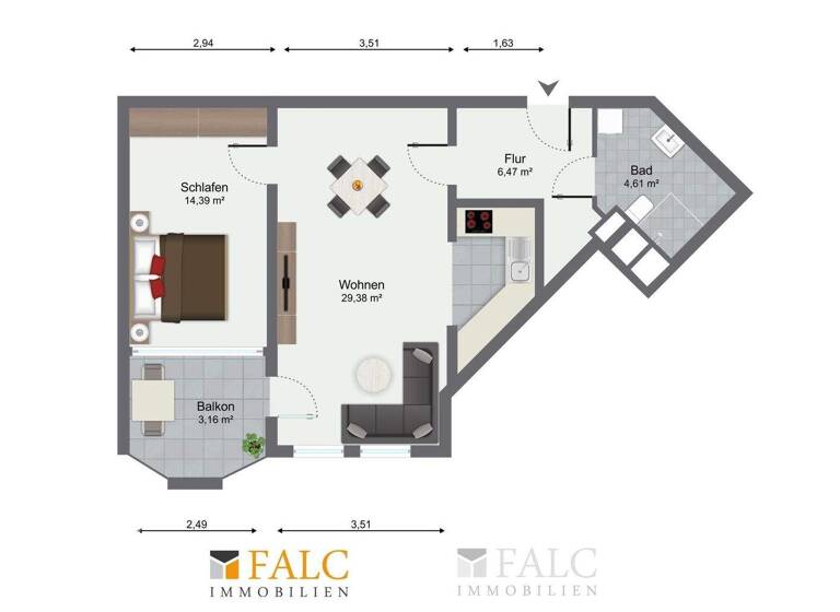 Wohnung zum Kauf 149.000 € 2 Zimmer 57 m² 1. Geschoss West Hildesheim - Ochtersum 31139