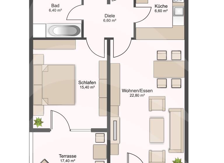 Wohnung zum Kauf 198.000 € 2 Zimmer 66,5 m²<br/>Wohnfläche 2.<br/>Geschoss Haidenhof-Süd Passau 94036