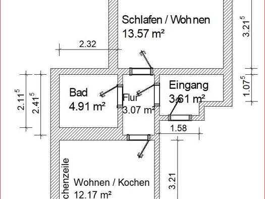 Wohnung zur Miete 270 € 2 Zimmer 42 m² EG frei ab 01.10.2026 Walterstal 100 Kleinwaltersdorf Freiberg 09599