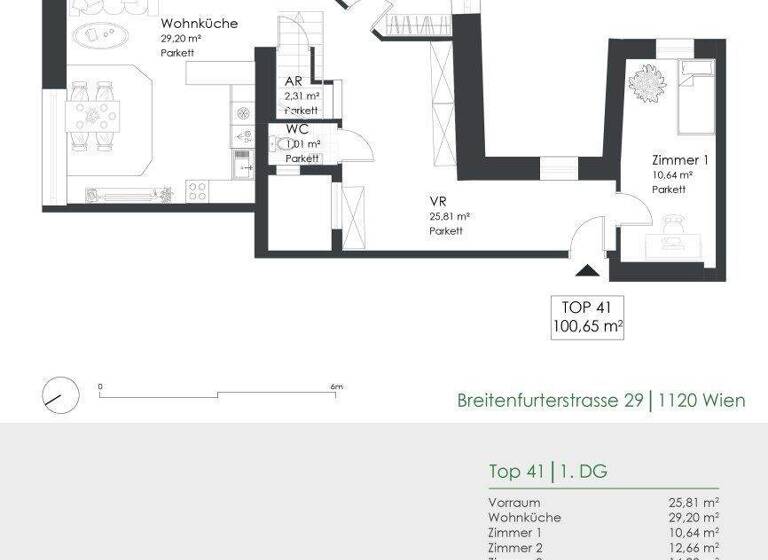 Wohnung zum Kauf 449.000 € 4 Zimmer 100,7 m² Wien 1120