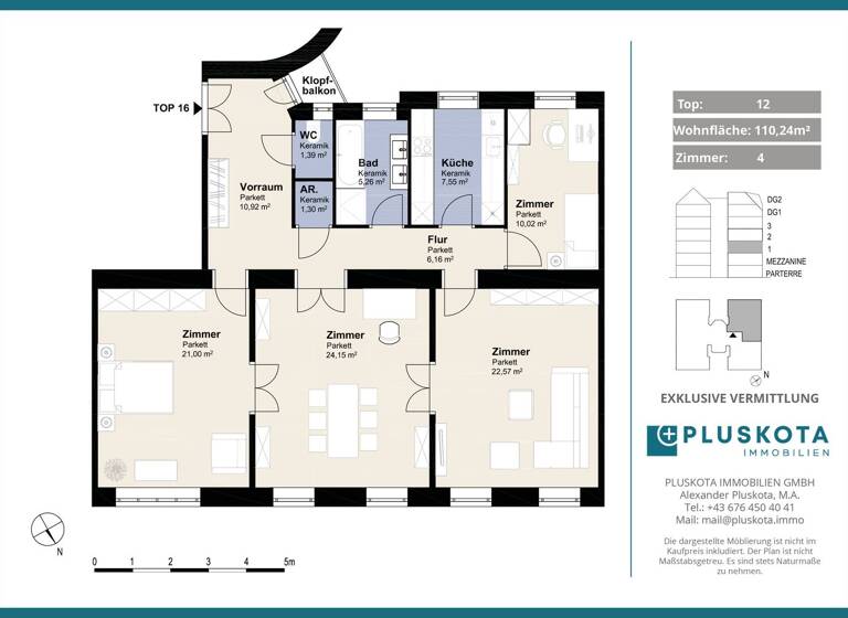 Wohnung zum Kauf - Erstbezug 1.149.000 € 4 Zimmer 110 m² 1. Geschoss Wien 1090