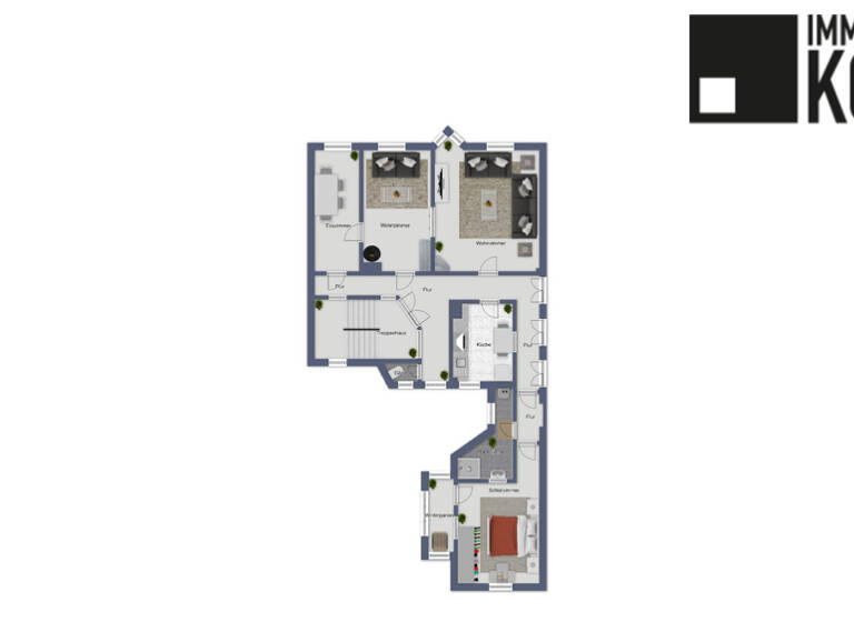 Wohnung zur Miete 1.450 € 4 Zimmer 118,4 m² 2. Geschoss Coburg 96450