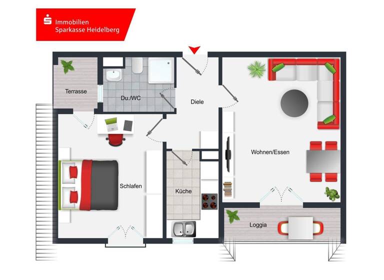 Wohnung zum Kauf 157.000 € 2 Zimmer 49 m² 2. Geschoss Eppelheim 69214