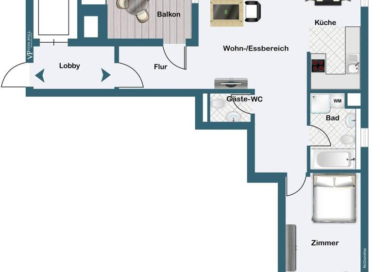 Wohnung zum Kauf 530.000 € 2 Zimmer 69,5 m² 5. Geschoss Innenstadt Frankfurt am Main 60313