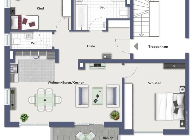 Wohnung zum Kauf provisionsfrei 541.400 € 3 Zimmer 91,2 m²<br/>Wohnfläche 1.<br/>Geschoss Hutbergstraße 2a Fischbach Fischbach 90475