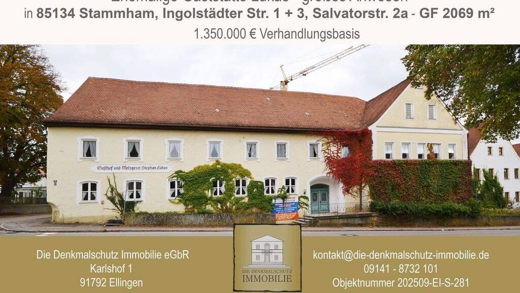 Haus zum Kauf 1.350.000 € 966 m² 2.069 m² Grundstück Ingolstädter Str. 1 Stammham 85134