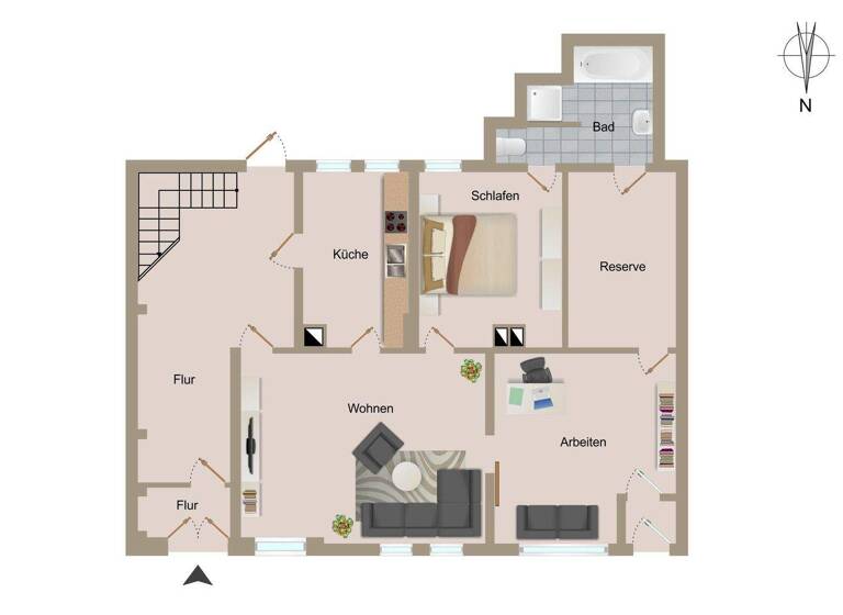 Wohnung zur Miete 800 € 4 Zimmer 98 m² EG frei ab 01.05.2026 Bad Langensalza 99947