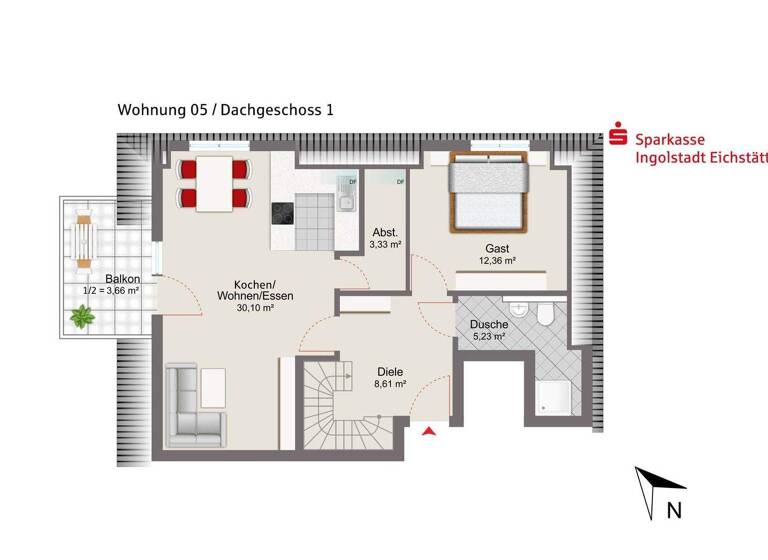 Maisonette zum Kauf provisionsfrei 595.000 € 4 Zimmer 96 m² Ringsee Ingolstadt 85053