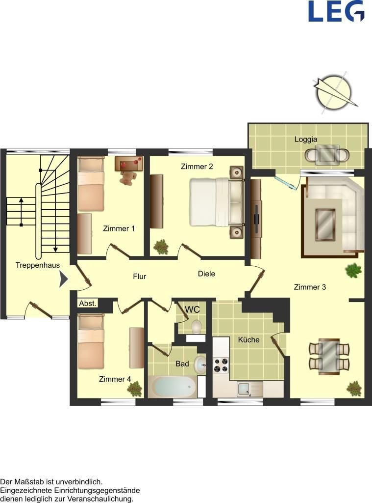 Wohnung zur Miete 729 € 4 Zimmer 83,8 m²<br/>Wohnfläche 1.<br/>Geschoss 11.10.2024<br/>Verfügbarkeit Duererstraße 13 Mitte Kamen 59174