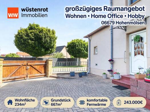 Reihenendhaus zum Kauf 243.000 € 8 Zimmer 234 m² 667 m² Grundstück Hohenmölsen Hohenmölsen 06679