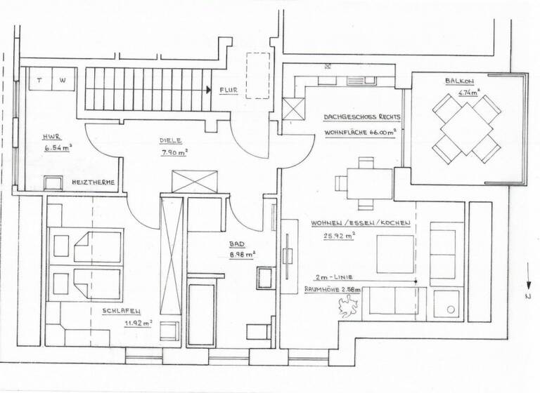 Wohnung zum Kauf provisionsfrei 207.900 € 2 Zimmer 66 m²<br/>Wohnfläche Dachgeschoss, 1.<br/>Geschoss Am Schullenriedengraben 3a Haselünne Haselünne 49740