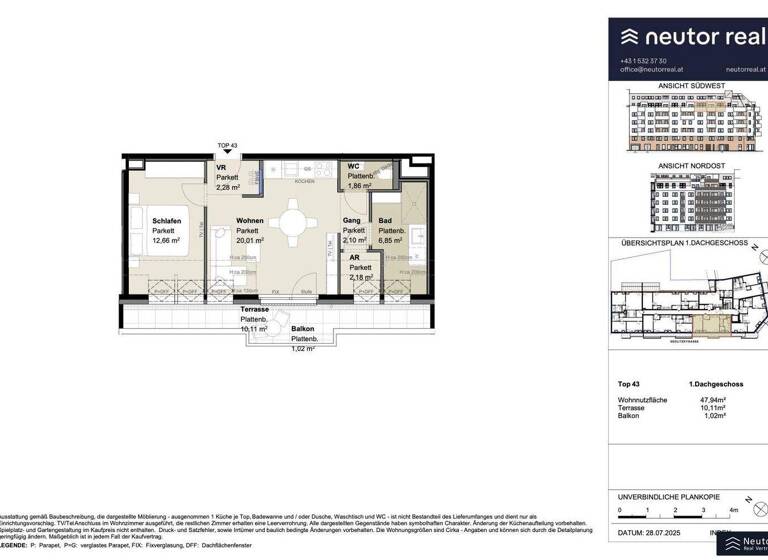 Wohnung zur Miete - Erstbezug 804 € 2 Zimmer 47,9 m² frei ab 01.05.2026 Grillgasse Wien 1110