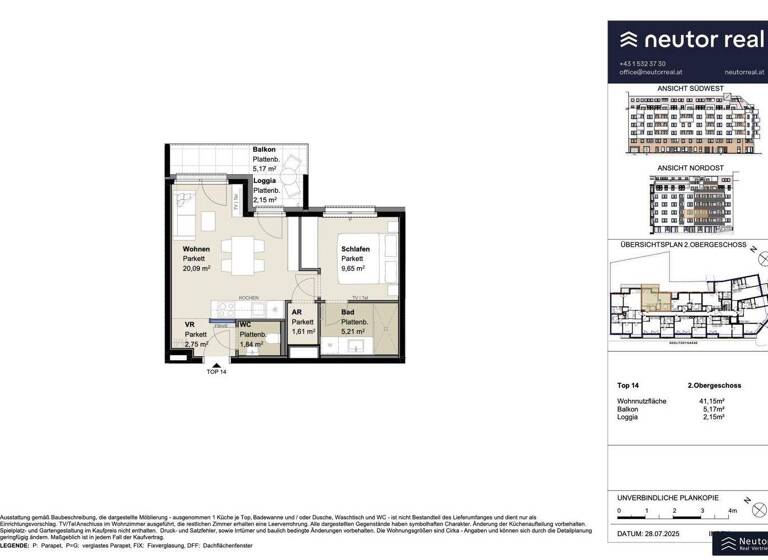 Wohnung zur Miete - Erstbezug 791 € 2 Zimmer 43,3 m² 2. Geschoss frei ab 01.05.2026 Grillgasse Wien 1110