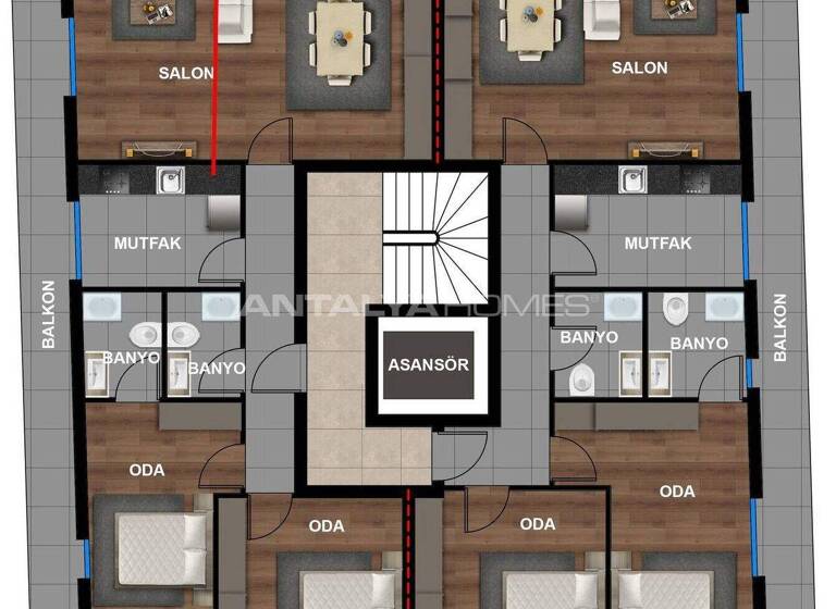 Studio zum Kauf 105.000 € 2 Zimmer 60 m² 2. Geschoss Antalya 07050