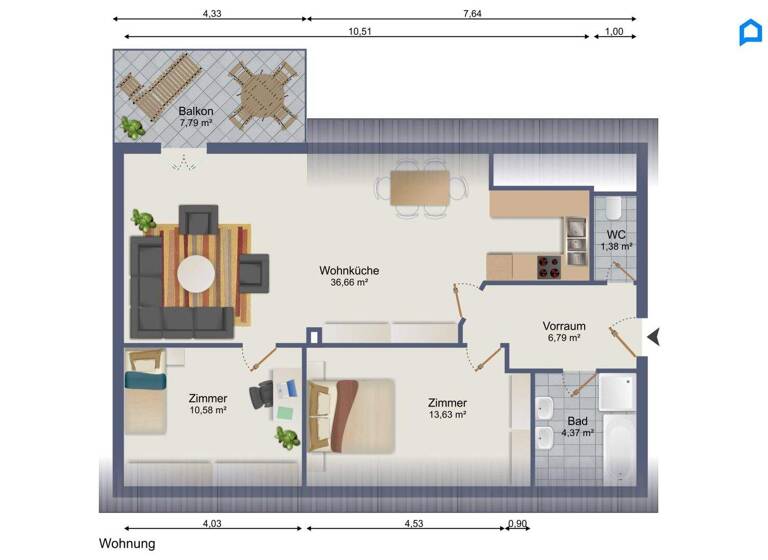 Wohnung zum Kauf 269.901 € 3 Zimmer 74,6 m² 1. Geschoss Leopoldsdorf 2333