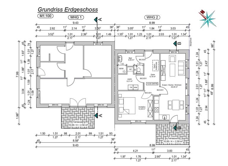 Doppelhaushälfte zum Kauf 279.000 € 2 Zimmer 64,9 m² 520 m² Grundstück Norden 26506