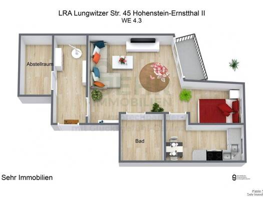 Studio zur Miete 376 € 1 Zimmer 46,9 m² 4. Geschoss frei ab sofort Lungwitzer Str. 45 Hohenstein-Ernstthal 09337
