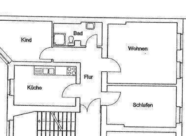 Wohnung zur Miete 565 € 3 Zimmer 64,3 m² 1. Geschoss Bernhardystr.31 Innenstadt Halle (Saale) 06110