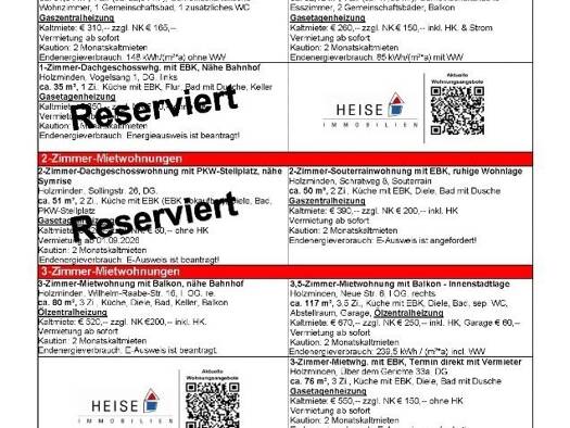 Wohnung zur Miete 99 Zimmer 99 m² Holzminden Holzminden 37603
