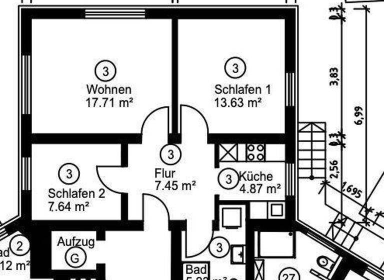 Wohnung zum Kauf provisionsfrei 169.600 € 2,5 Zimmer 56,5 m² EG Königsberger Straße 2 Neuendettelsau 91564