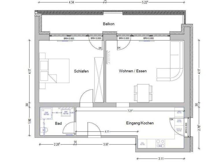 Wohnung zur Miete 969 € 2,5 Zimmer 70 m² 3. Geschoss Fichtestr. 42 Singen 78224