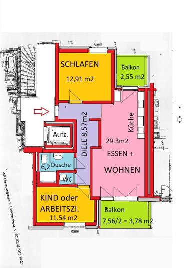 Wohnung zum Kauf 340.000 € 3 Zimmer 76 m² 2. Geschoss Röthenbach Ost Nürnberg 90451