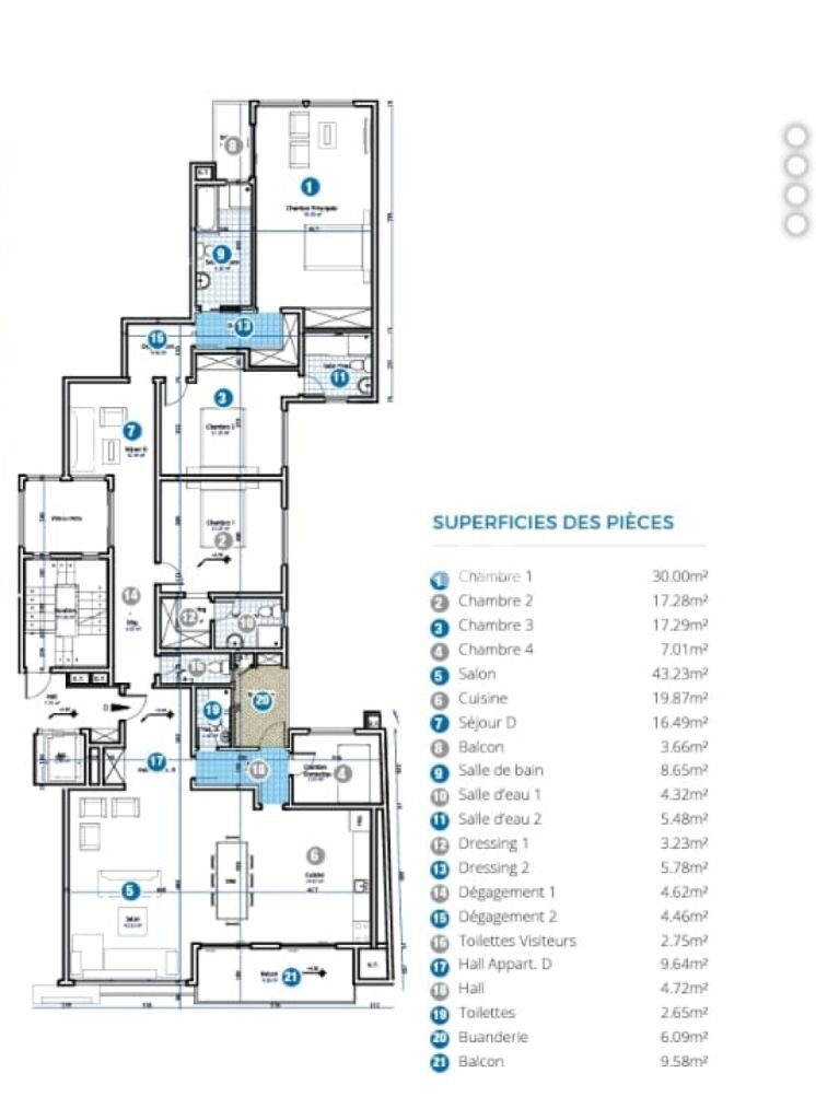 Studio zur Miete 4.539 € 5 Zimmer 255 m²<br/>Wohnfläche 1.<br/>Geschoss Virage Yoff 12 000