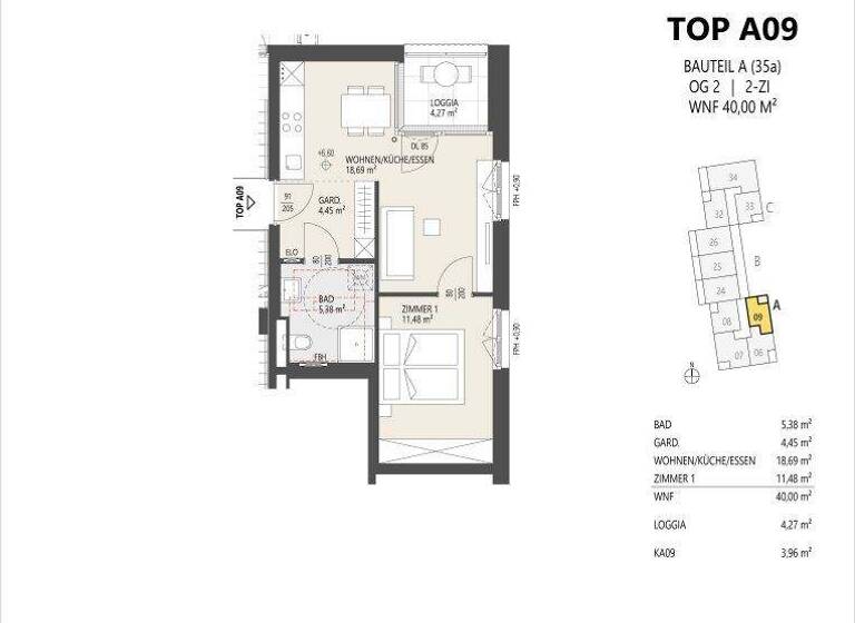 Wohnung zum Kauf - Erstbezug 356.000 € 2 Zimmer 40 m² Schützenstraße 35 Arzl Innsbruck 6020