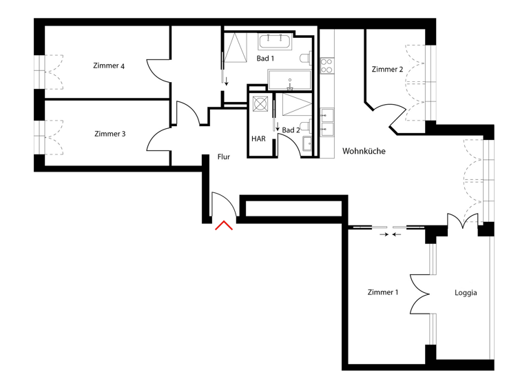 Wohnung zur Miete 3.200 € 5 Zimmer 132,3 m² Nachodstraße 15a Wilmersdorf Berlin 10779