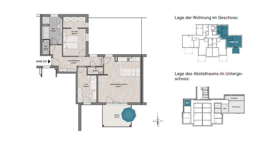 Wohnung zum Kauf provisionsfrei 418.500 € 3 Zimmer 92,7 m²<br/>Wohnfläche 2.<br/>Geschoss An der Ziegelei 18, 18A, 18B, 18C Ludersheim Altdorf bei Nürnberg 90518