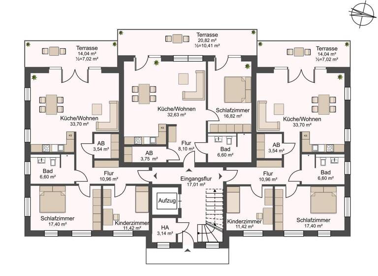 Wohnung zum Kauf provisionsfrei 262.975 € 2 Zimmer 69 m² Hohenfelder Straße 1 Innenstadt Osterholz-Scharmbeck 27711