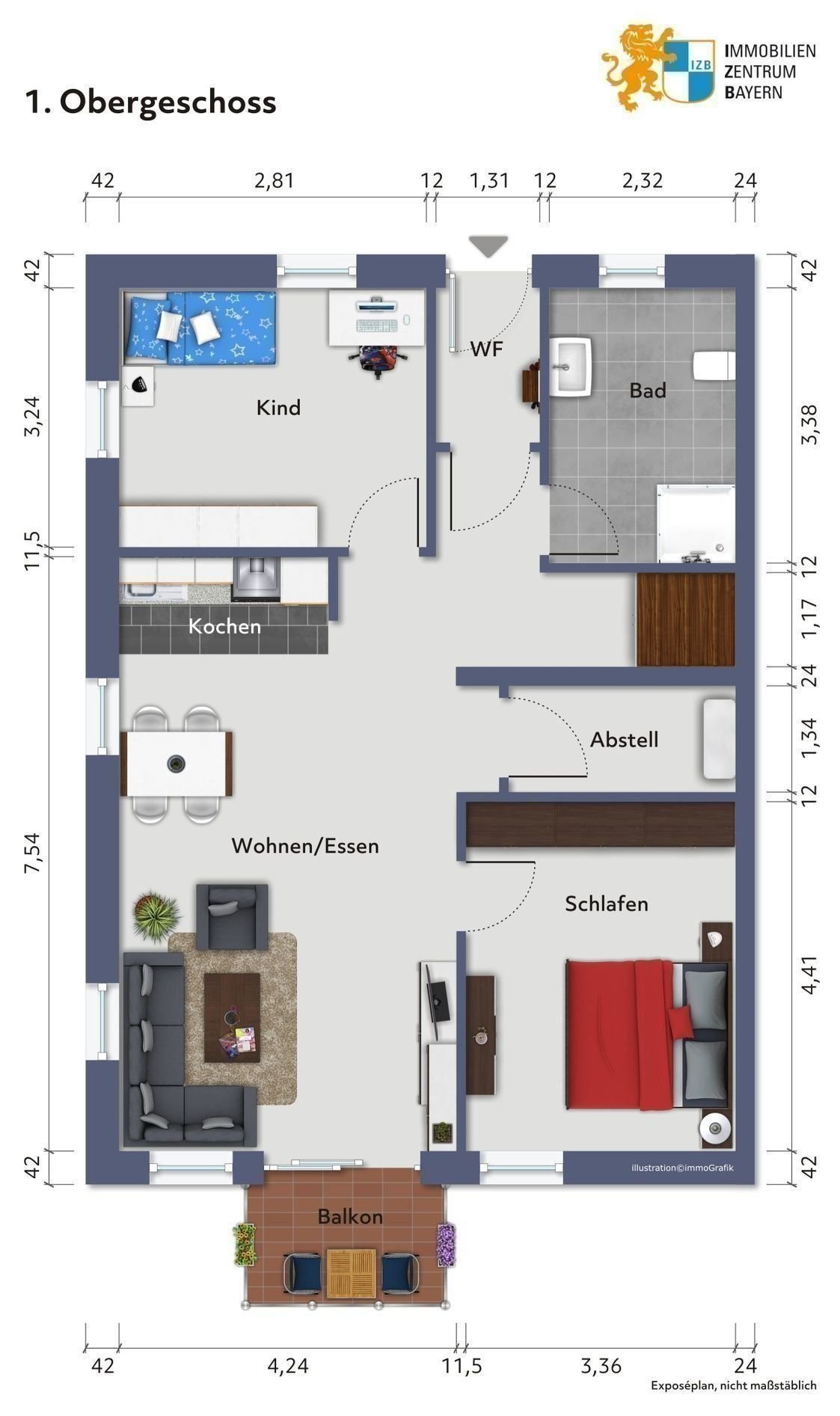 Wohnung zum Kauf 398.000 € 3 Zimmer 80,7 m²<br/>Wohnfläche 1.<br/>Geschoss Rieglerstraße 3 Unterbrunnenreuth Ingolstadt 85051