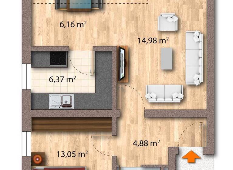 Wohnung zum Kauf 214.000 € 2 Zimmer 51,1 m²<br/>Wohnfläche Dachgeschoss, 3.<br/>Geschoss ab sofort<br/>Verfügbarkeit Fischinger Straße 19 Binzen 79589