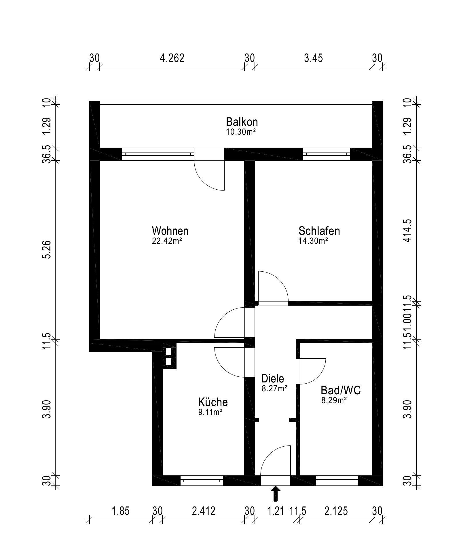 Wohnung zur Miete 1.200 € 2 Zimmer 68 m²<br/>Wohnfläche EG<br/>Geschoss Montanusstraße 4 Mülheim Köln 51065