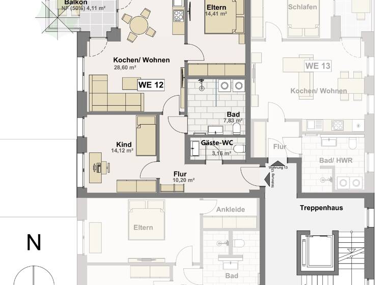 Wohnung zur Miete - Neubau 950 € 3 Zimmer 82,4 m²<br/>Wohnfläche Innenstadt Gütersloh 33330