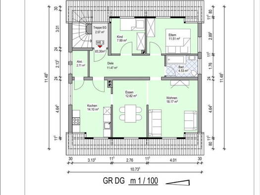 Wohnung zur Miete 620 € 3 Zimmer 83,3 m² 2. Geschoss Simrockstr. 1 Bendorf 56170