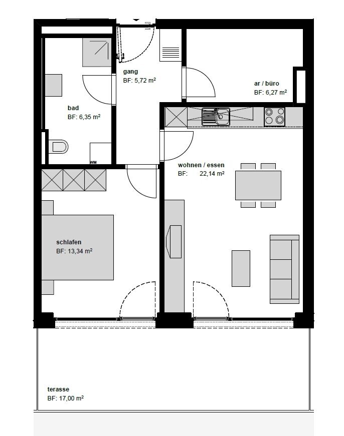 Terrassenwohnung zur Miete 949 € 2,5 Zimmer 53,8 m²<br/>Wohnfläche 2.<br/>Geschoss 01.02.2025<br/>Verfügbarkeit Quellenstraße 2c Lustenau 6890