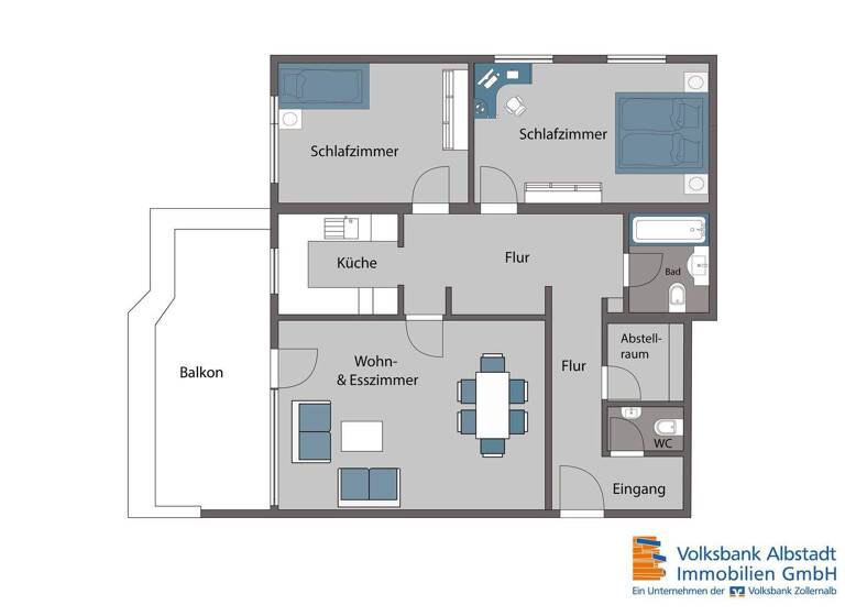 Wohnung zum Kauf 135.000 € 3 Zimmer 91,3 m² frei ab sofort Sigmaringen 72488
