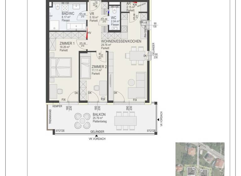 Wohnung zum Kauf 578.150 € 3 Zimmer 76,7 m² Innere Stadt Klagenfurt am Wörthersee 9020