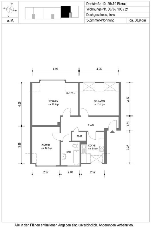 Wohnung zur Miete 700 € 3 Zimmer 68,9 m²<br/>Wohnfläche 01.03.2025<br/>Verfügbarkeit Dorfstraße 10 Ellerau 25479