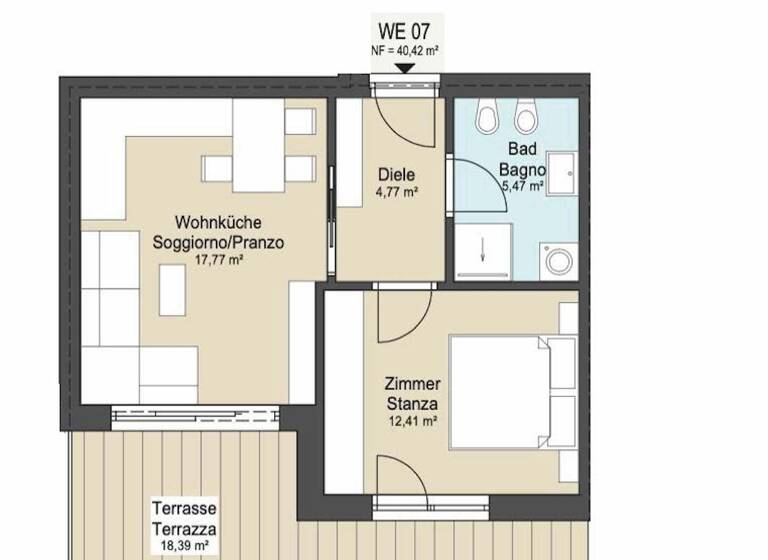 Wohnung zum Kauf 263.000 € 2 Zimmer 40 m² EG Vintl 39030