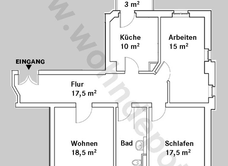 Wohnung zur Miete 1.065 € 3 Zimmer 88,7 m² 2. Geschoss Werner-Rummelt-Straße 14 Markkleeberg 04416