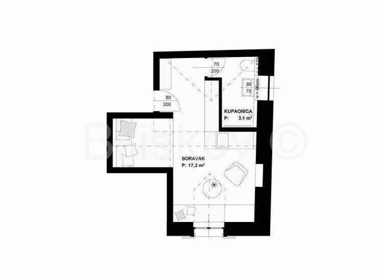 Studio zum Kauf 162.400 € 1 Zimmer 20 m² 2. Geschoss Bol