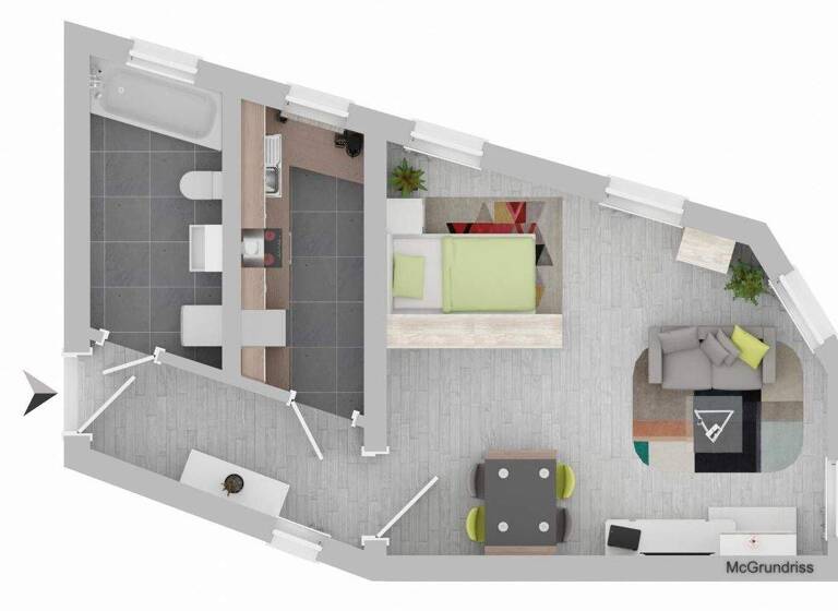 Studio zum Kauf provisionsfrei 75.000 € 1 Zimmer 37 m² 1. Geschoss Pfortenplatz 3 Delitzsch 04509